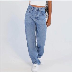 High rise baggy jeans